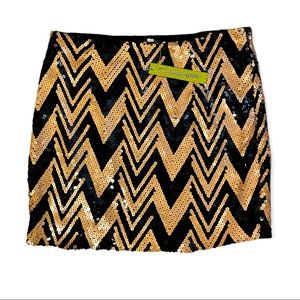 Gianni Bini gold and black sequin skirt NWT